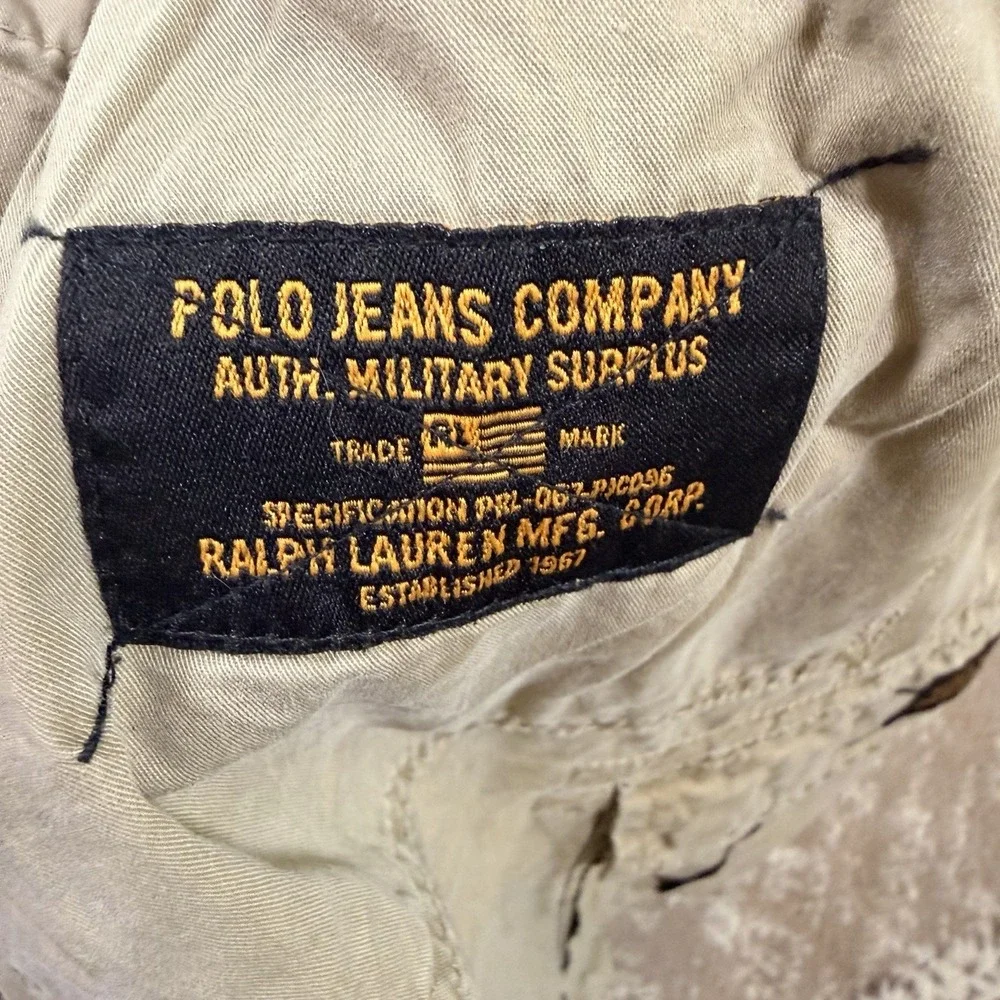 VTG‎ Y2K Polo Jeans Co Ralph Lauren Military Style Baggy Cargo Shorts 33 Grunge